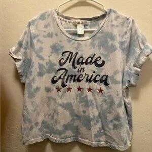 Women's Blue Tie-Dye Graphic Tee